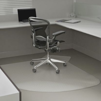 Picture of Deflecto SuperMat Checkered Workstation Chair Mat, 60in x 66in, Clear