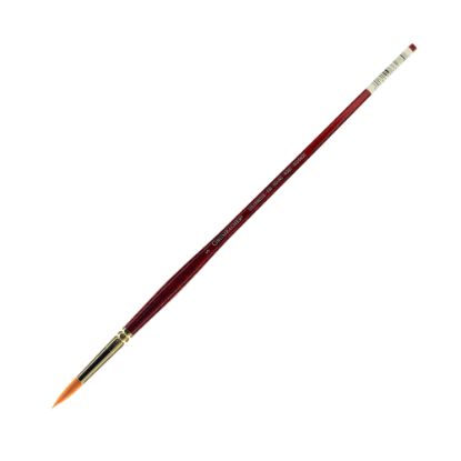 Picture of Grumbacher Goldenedge Oil and Acrylic Brush, Size 5, Round Bristle, Synthetic, Red