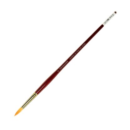 Picture of Grumbacher Goldenedge Oil and Acrylic Brush, Size 6, Round Bristle, Synthetic, Red