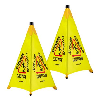 Picture of Alpine Pop-Up Wet Floor Signs, 30in x 20in, Pack Of 2 Signs