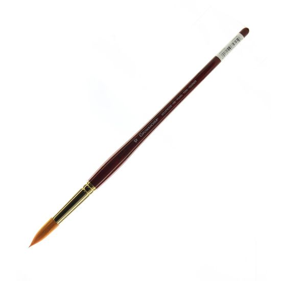 Picture of Grumbacher Goldenedge Oil and Acrylic Brush, Size 12, Round Bristle, Synthetic, Brown