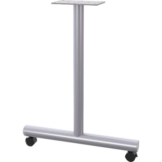 Picture of Lorell Relevance Tabletop Wheeled T-Leg Base - 27.8in , 2in Caster - Material: Tubular Steel - Finish: Gray