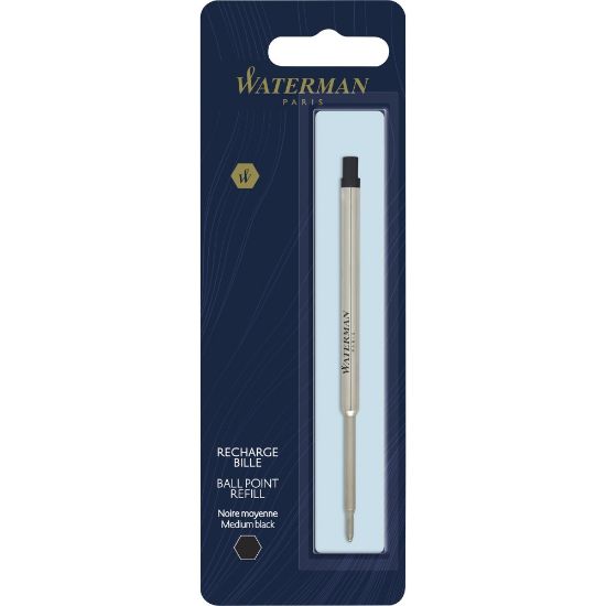 Picture of Waterman Black Refill for Ballpoint Pen - Medium Point - Black Ink - 1 Each