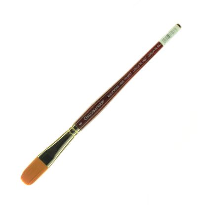 Picture of Grumbacher Goldenedge Watercolor Paint Brush, Size 8, Filbert, Synthetic Filament, Dark Red