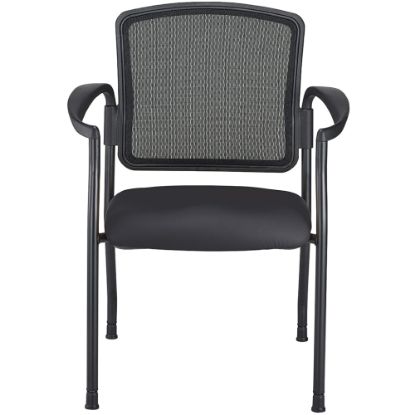 Picture of WorkPro Spectrum Series Mesh/Vinyl Stacking Guest Chair With Antimicrobial Protection, With Arms, Black, Set Of 2 Chairs, BIFMA Compliant