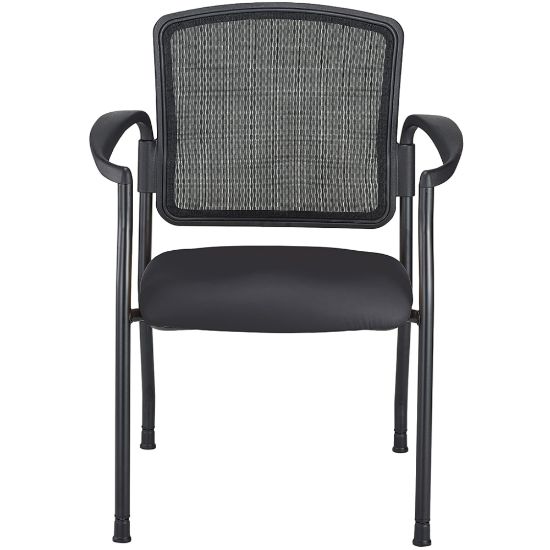 Picture of WorkPro Spectrum Series Mesh/Vinyl Stacking Guest Chair With Antimicrobial Protection, With Arms, Black, Set Of 2 Chairs, BIFMA Compliant