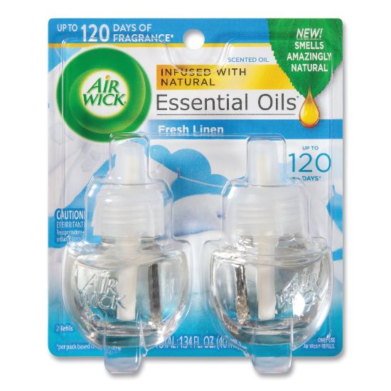 Picture of Air Wick Scented Oil Refills, Fresh Linen, 0.67 Oz, Pack Of 2 Refills