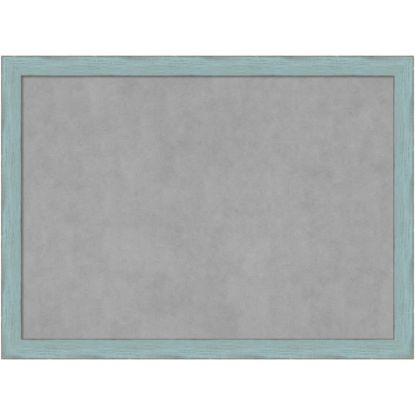 Picture of Amanti Art Magnetic Bulletin Board, Steel/Aluminum, 30in x 22in, Sky Blue Rustic Wood Frame