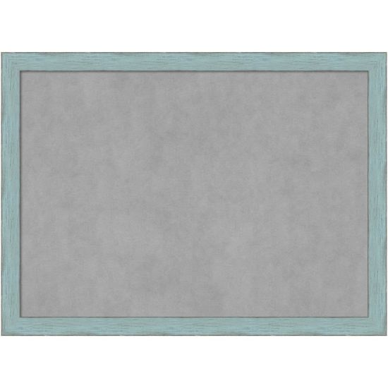 Picture of Amanti Art Magnetic Bulletin Board, Steel/Aluminum, 30in x 22in, Sky Blue Rustic Wood Frame