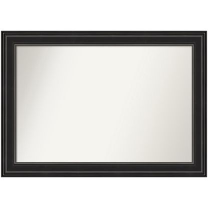 Picture of Amanti Art Non-Beveled Rectangle Framed Bathroom Wall Mirror, 29-1/2in x 41-1/2in, Ridge Black