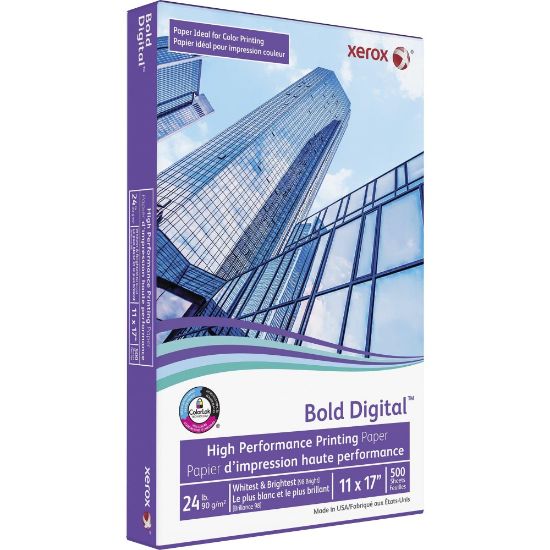 Picture of Xerox Bold Multi-Use Printer & Copy Paper, 1 Ream, White, Ledger (11in x 17in), 500 Sheets Per Ream, 24 Lb, 98 Brightness