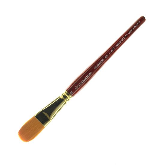 Picture of Grumbacher Goldenedge Watercolor Paint Brush, Size 10, Filbert, Synthetic Filament, Dark Red