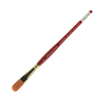 Picture of Grumbacher Goldenedge Watercolor Paint Brush, 1/2in, Oval Wash, Synthetic Filament, Dark Red