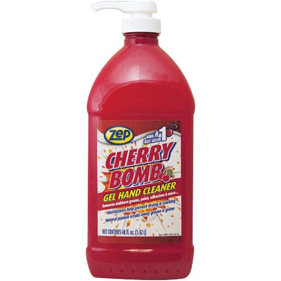 Picture of Zep Commercial Cherry Bomb Gel Hand Cleaner - Cherry Scent - 48 fl oz (1419.5 mL) - Red