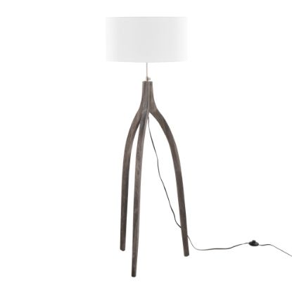 Picture of LumiSource Wishbone Contemporary Floor Lamp, 54-3/4in, White/Gray