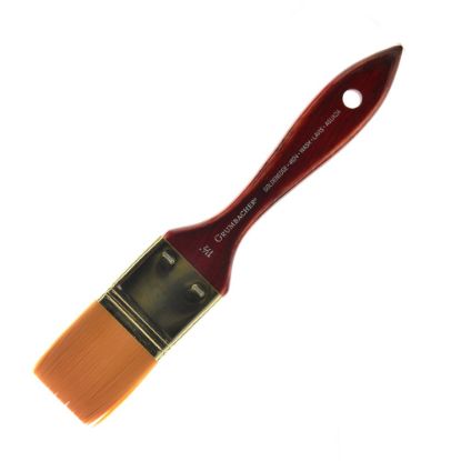 Picture of Grumbacher Goldenedge Watercolor Paint Brush, 1 1/2in, Wash, Synthetic Filament, Dark Red