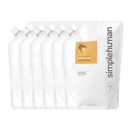 Picture of simplehuman Moisturizing Liquid Hand Soap, Mandarin Orange, 34 Oz, Carton Of 6 Pouches