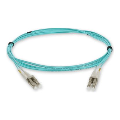 Picture of AddOn 2m HP AJ835A Compatible LC OM3 Aqua Patch Cable - Patch cable - LC multi-mode (M) to LC multi-mode (M) - 2 m - fiber optic - duplex - 50 / 125 micron - OM3 - halogen-free - aqua