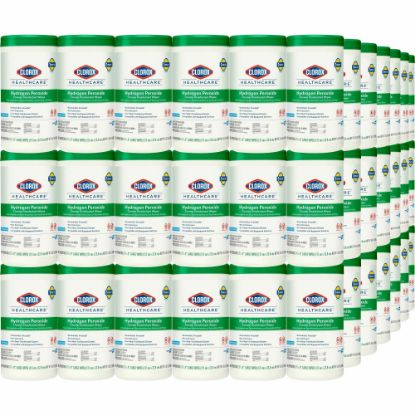 Picture of Clorox Healthcare Hydrogen Peroxide Cleaner Disinfectant Wipes - Wipe - 95 / Canister - 450 / Pallet - White