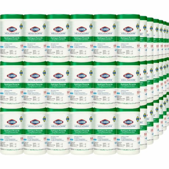 Picture of Clorox Healthcare Hydrogen Peroxide Cleaner Disinfectant Wipes - Wipe - 95 / Canister - 450 / Pallet - White