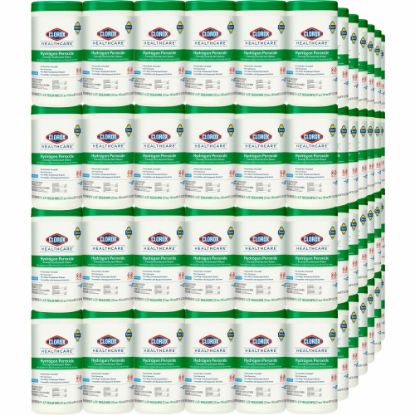 Picture of Clorox Healthcare Hydrogen Peroxide Cleaner Disinfectant Wipes - Wipe - 155 / Canister - 450 / Pallet - White