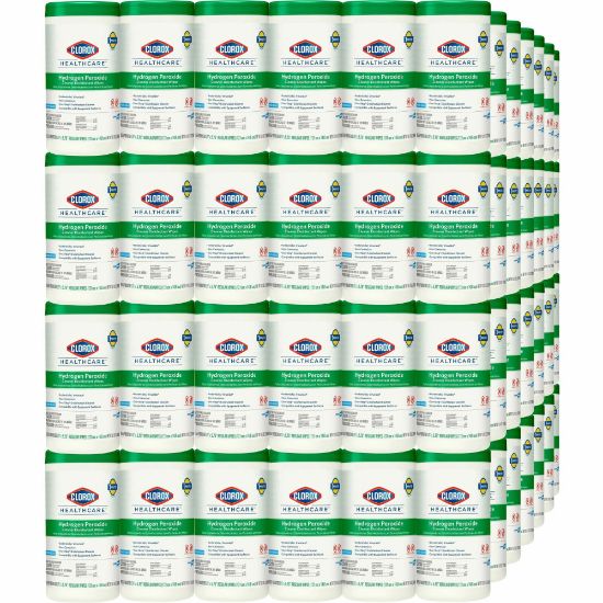 Picture of Clorox Healthcare Hydrogen Peroxide Cleaner Disinfectant Wipes - Wipe - 155 / Canister - 450 / Pallet - White