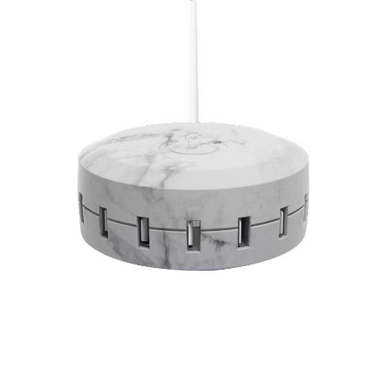 Picture of ChargeHub X7 Signature 7-Port USB Desktop Charging Station, Marble, CRG-X7-SIG-0P9