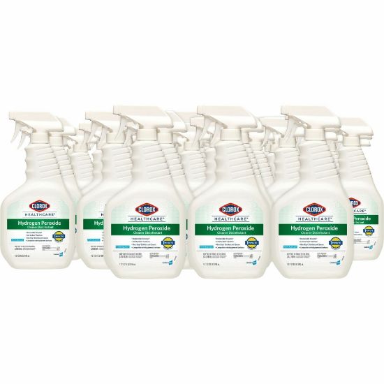 Picture of Clorox Healthcare Hydrogen Peroxide Cleaner Disinfectant Spray - Liquid - 32 fl oz (1 quart) - 216 / Bundle - Clear