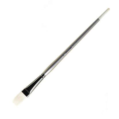 Picture of Silver Brush Silverwhite Series Long-Handle Paint Brush, Size 12, Flat Bristle, Synthetic, Silver/White