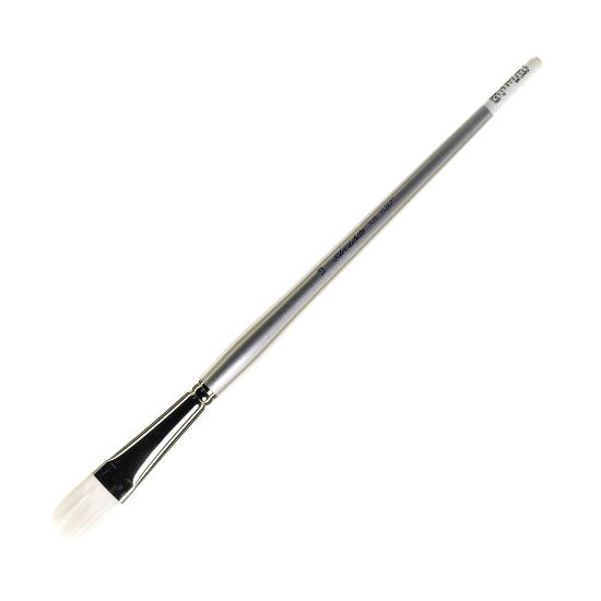 Picture of Silver Brush Silverwhite Series Long-Handle Paint Brush, Size 12, Filbert Bristle, Synthetic, Silver/White