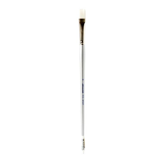 Picture of Silver Brush Silverwhite Series Long-Handle Paint Brush, Size 8, Bright Bristle, Synthetic, Silver/White