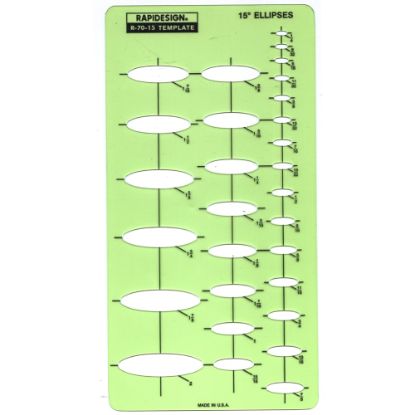 Picture of Rapidesign Ellipses Drafting Templates, Ellipse 15 deg. To 60 deg., Pack Of 10