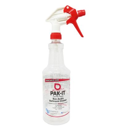 Picture of PAK-IT Color-Matching Trigger Spray Bottle, For Non-Acid Bathroom Cleaner, 32 Oz, Red