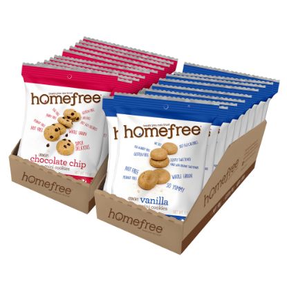 Picture of HomeFree Treats Chocolate Chip & Vanilla Cookie Bundle, 1.1 Oz, Case Of 20 Packages