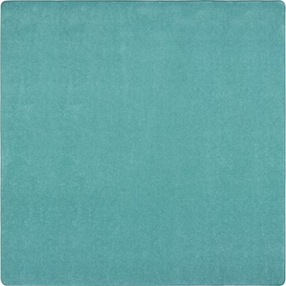 Picture of Joy Carpets Kid Essentials Solid Color Square Area Rug, Just Kidding, 6ft x 6ft, Seafoam