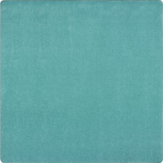 Picture of Joy Carpets Kid Essentials Solid Color Square Area Rug, Just Kidding, 6ft x 6ft, Seafoam