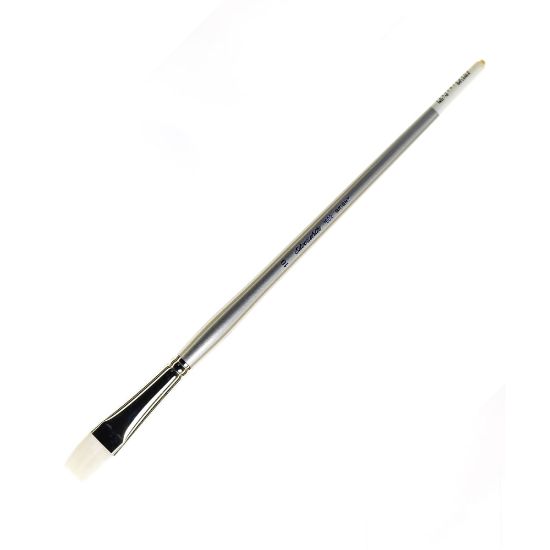 Picture of Silver Brush Silverwhite Series Long-Handle Paint Brush, Size 10, Bright Bristle, Synthetic, Silver/White