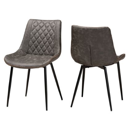 Picture of Baxton Studio 10508 Dining Chairs, Gray/Brown, Set Of 2 Chairs