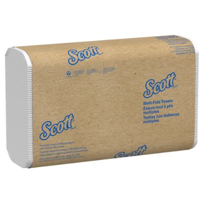 Picture of Scott 1-Ply Multifold Paper Towels with Fast-Drying Absorbency Pockets, White, 250 Multifold Towel Sheets Per Pack, 16 Packs Per Case, 4,000 Sheets Per Case