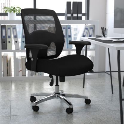 Picture of Flash Furniture HERCULES Series 24-7 Intensive Use Big & Tall Ergonomic Mesh Office Chair With Ratchet Back, Black/Gray