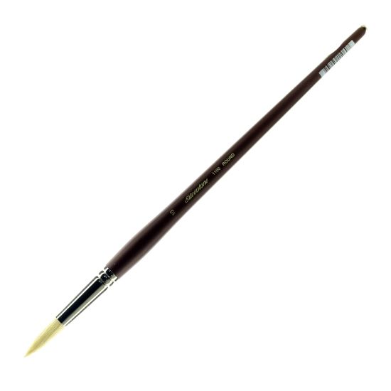 Picture of Silver Brush Silverstone Paint Brush, Series 1100, Size 10, Round Bristle, Hog Hair, Maroon