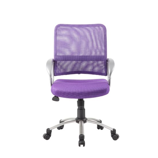 Picture of Boss Office Products Mesh Mid-Back Multipurpose Task Chair, Purple/Black/Pewter