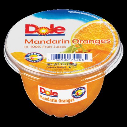 Picture of Dole Fruit Cups, Mandarin Oranges, 7 Oz, Carton Of 12