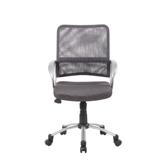 Picture of Boss Office Products Mesh Mid-Back Multipurpose Task Chair, Charcoal-Gray/Black-Pewter