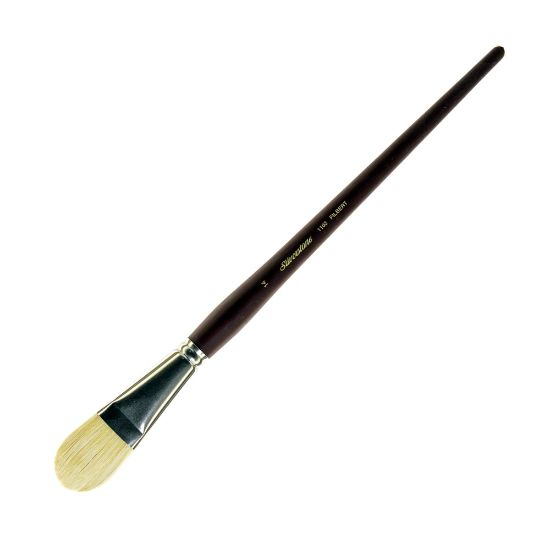 Picture of Silver Brush Silverstone Paint Brush, Series 1103, Size 14, Filbert Bristle, Hog Hair, Maroon