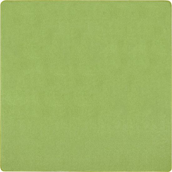 Picture of Joy Carpets Kid Essentials Solid Color Square Area Rug, Just Kidding, 6ft x 6ft, Lime Green