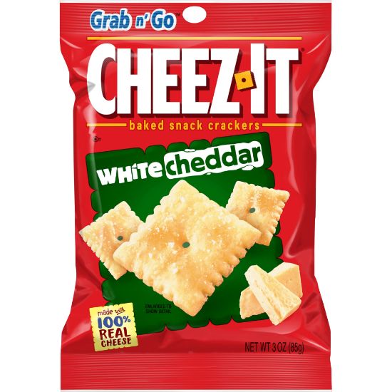 Picture of Cheez-It Baked Snack Crackers, White Cheddar, 1.5 Oz Bags, Box Of 6