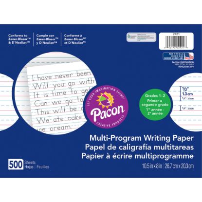 Picture of Pacon Multi-Program Handwriting Papers, Grade 1-2, 10 1/2in x 8in, Pack Of 500 Sheets