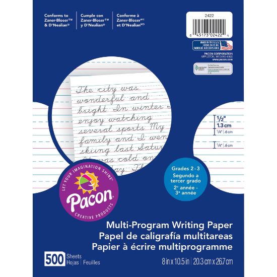 Picture of Pacon Multi-Program Handwriting Papers, Grade 2-3, 8in x 10 1/2in, Pack Of 500 Sheets