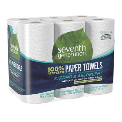 Picture of Seventh Generation 2-Ply Paper Towels, 100% Recycled, 140 Sheets Per Roll, Pack Of 6 Rolls